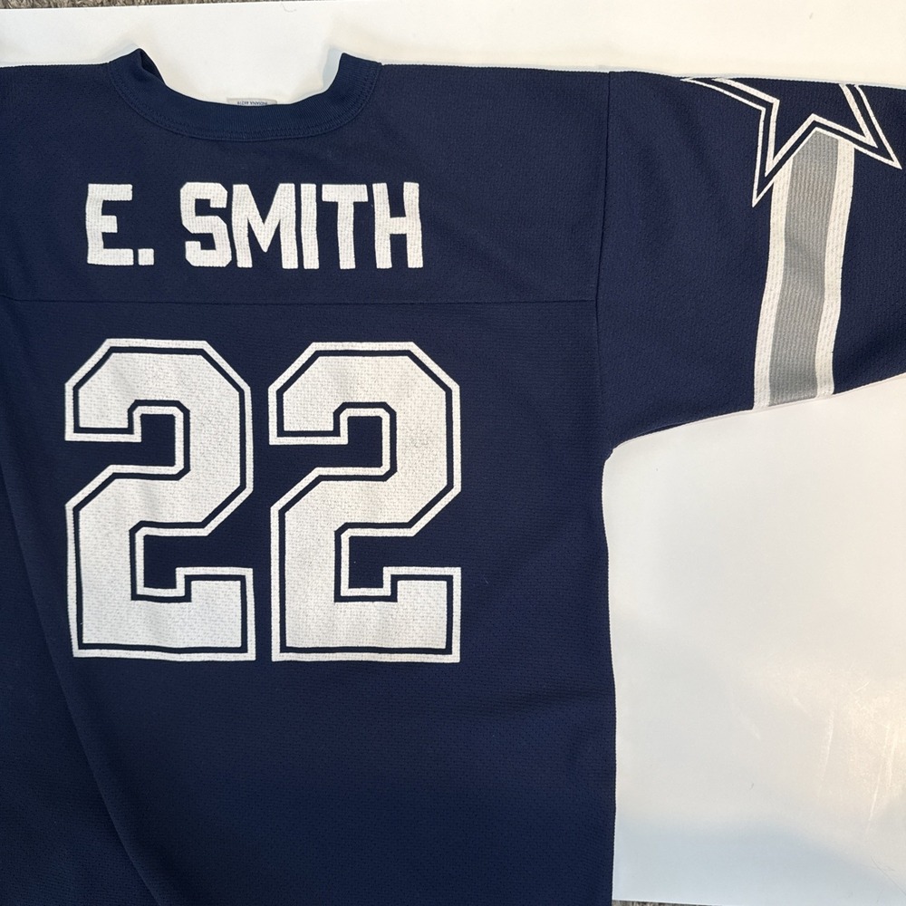 Vintage Dallas Cowboys Emmitt Smith #22 Jersey Logo Athletic Size Youth L Logo 7 - Picture 7 of 8